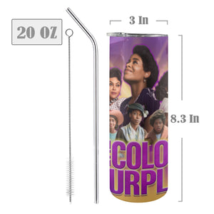 color purple tumbler 20oz Tall Skinny Tumbler with Lid and Straw