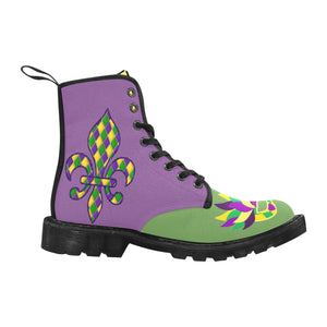 mardi gras boots women Martin Boots for Women (Black) (Model 1203H)