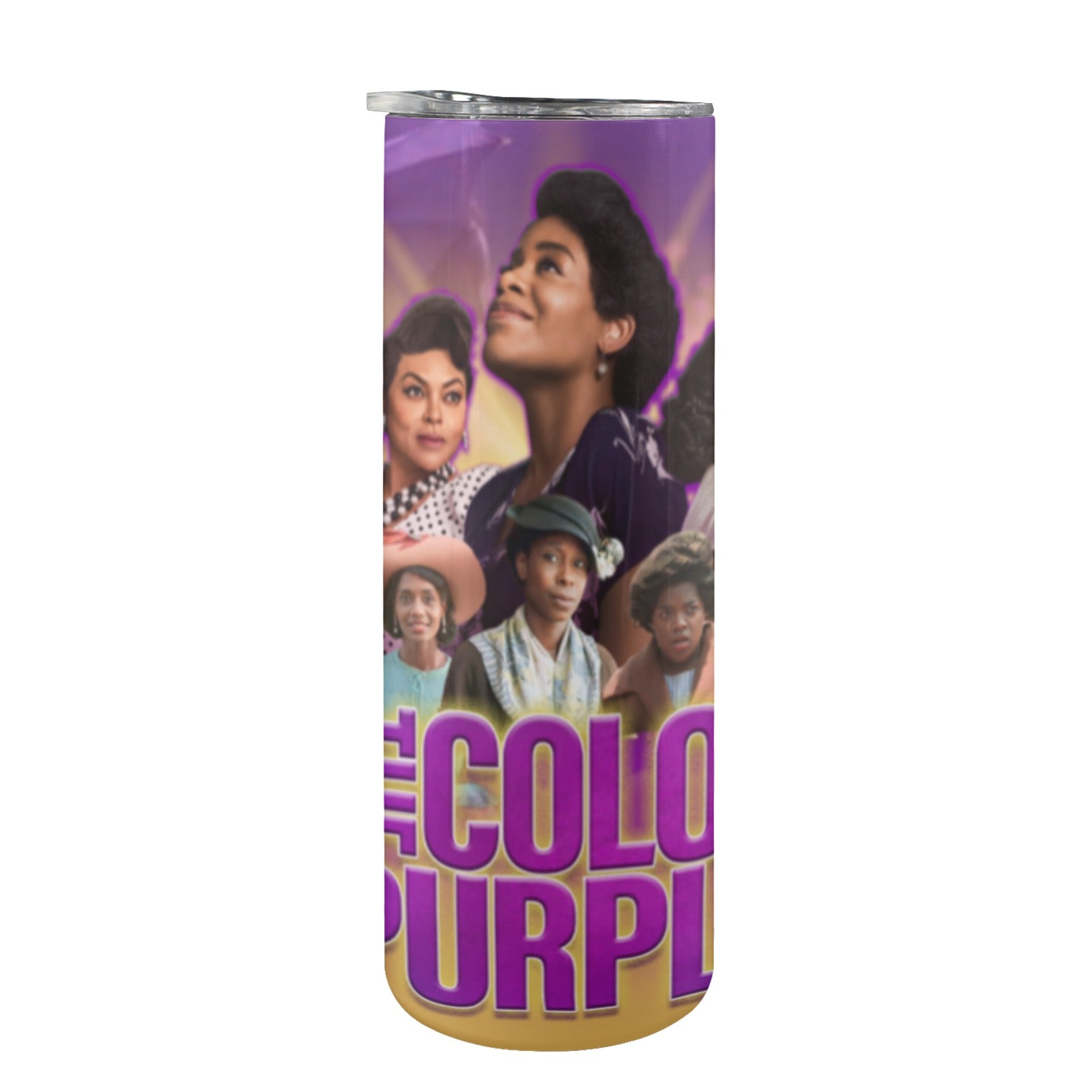 color purple tumbler 20oz Tall Skinny Tumbler with Lid and Straw