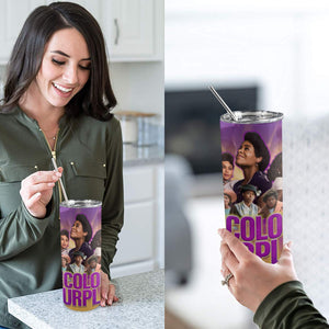 color purple tumbler 20oz Tall Skinny Tumbler with Lid and Straw