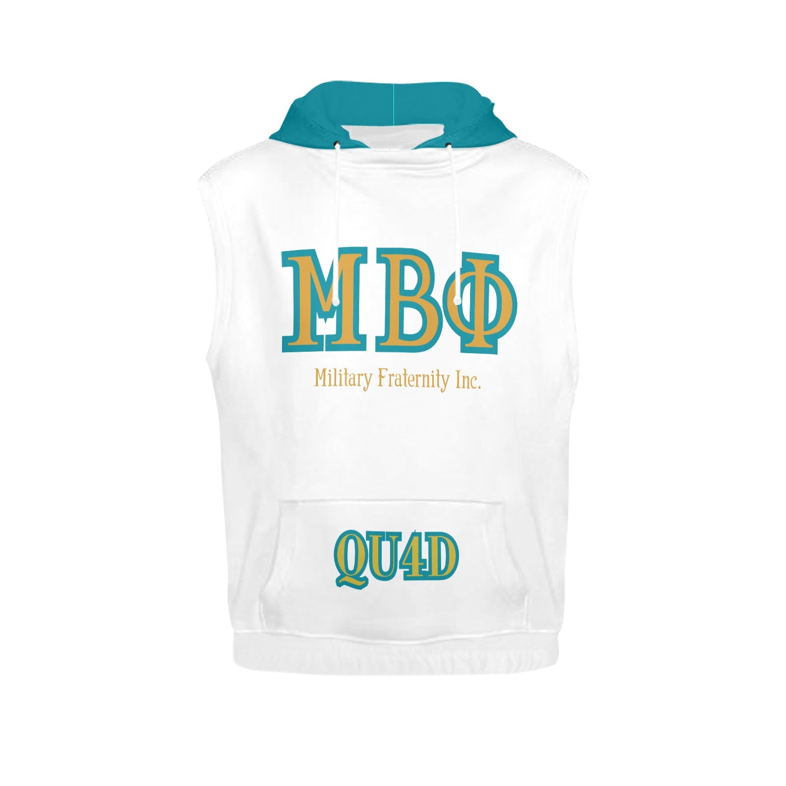 Mu Beta Phi sleeveless white equalizer All Over Print Sleeveless Hoodie for Men (Model H15)
