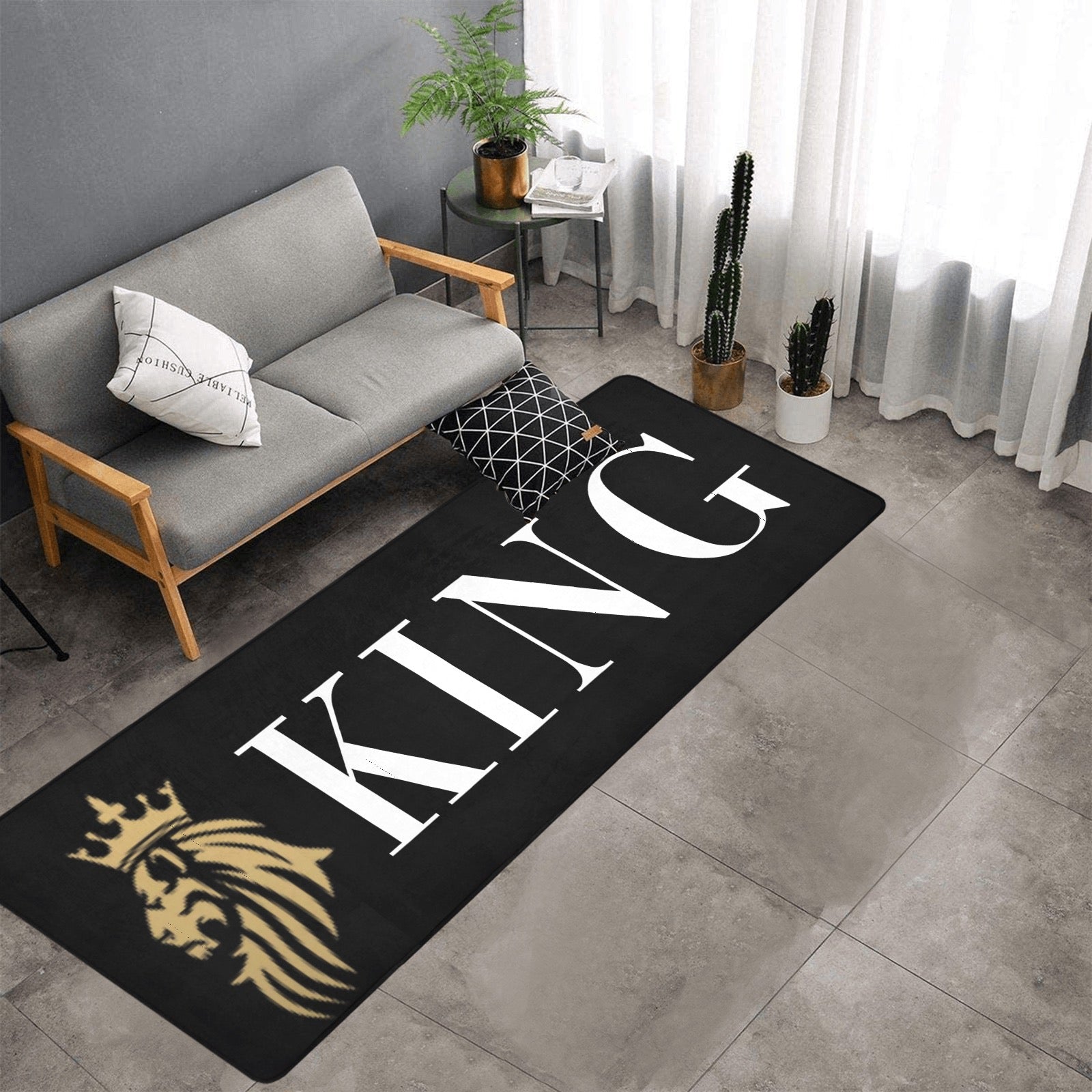 Mu beta phi king rug Area Rug with Black Binding 10'x3'3''