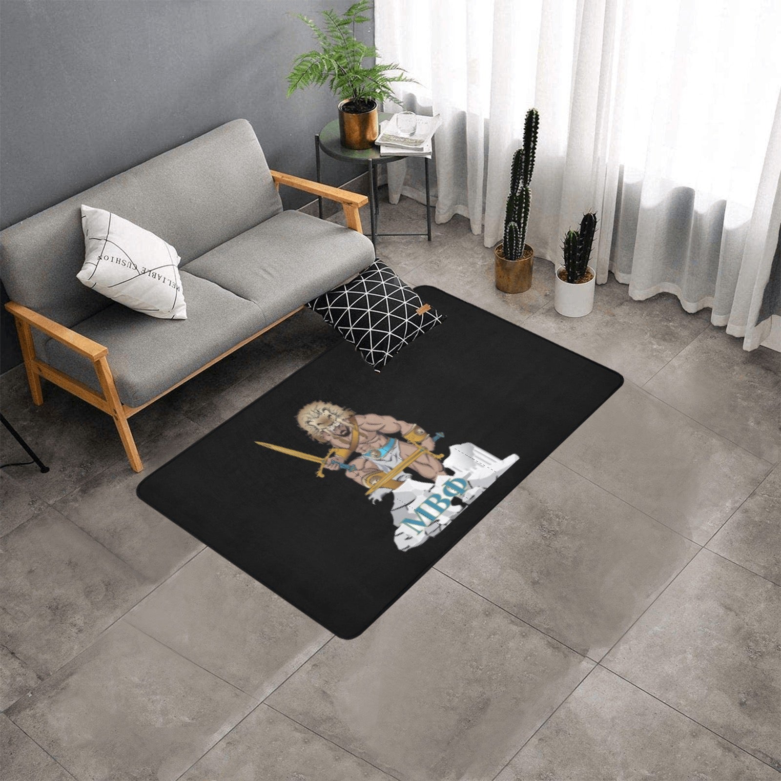 Mu beta phi area rug 2 Area Rug with Black Binding 5'x3'3''