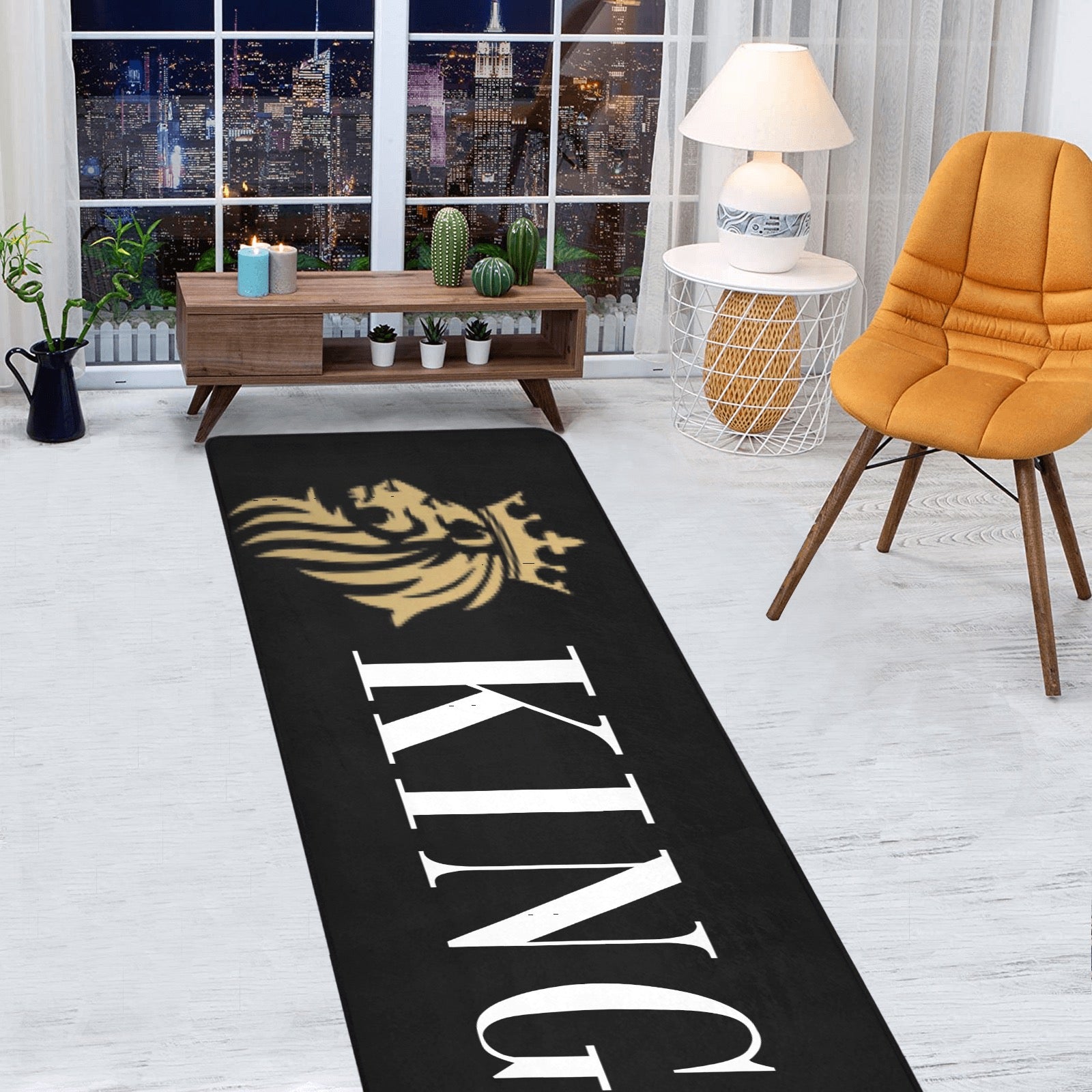Mu beta phi king rug Area Rug with Black Binding 10'x3'3''