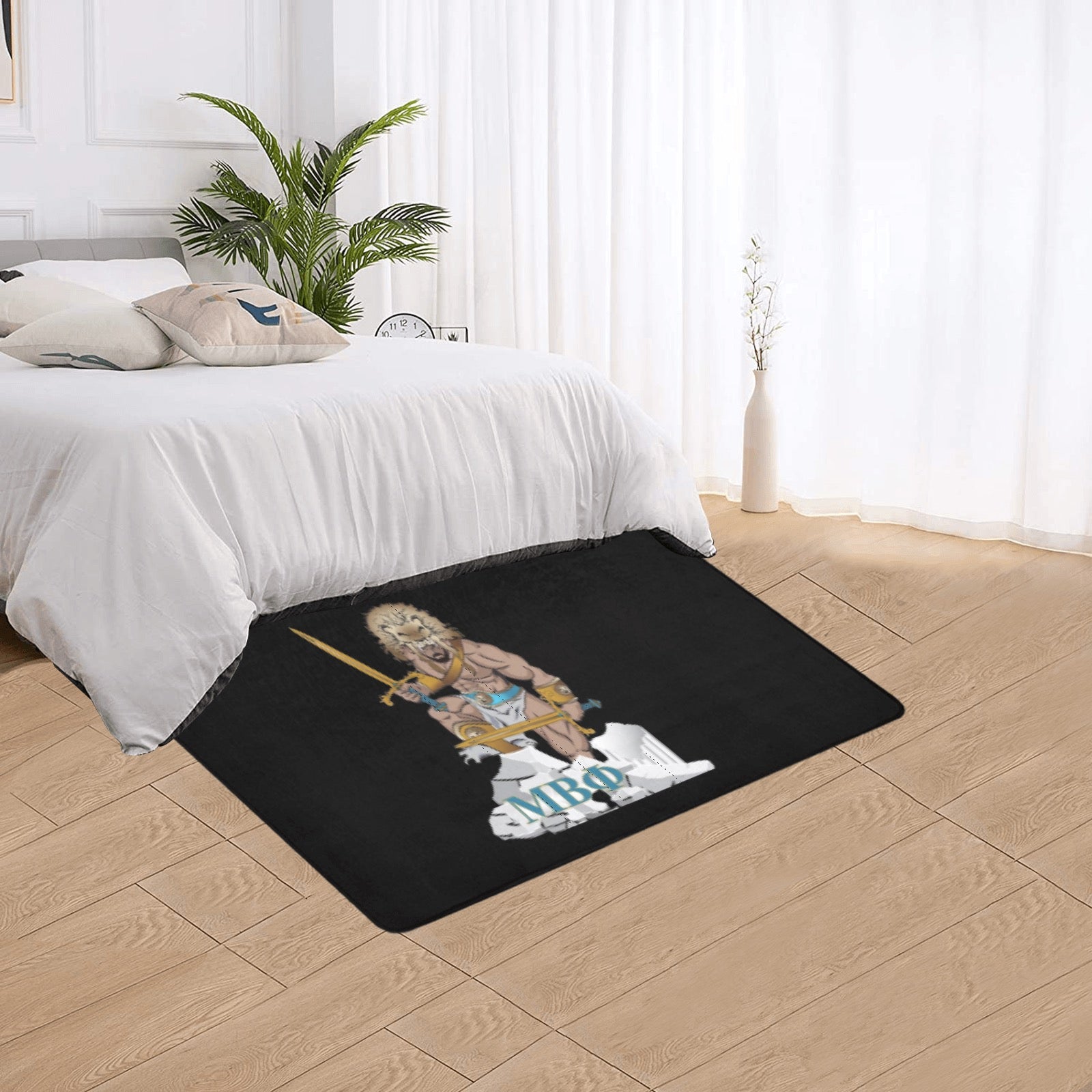 Mu beta phi area rug 2 Area Rug with Black Binding 5'x3'3''