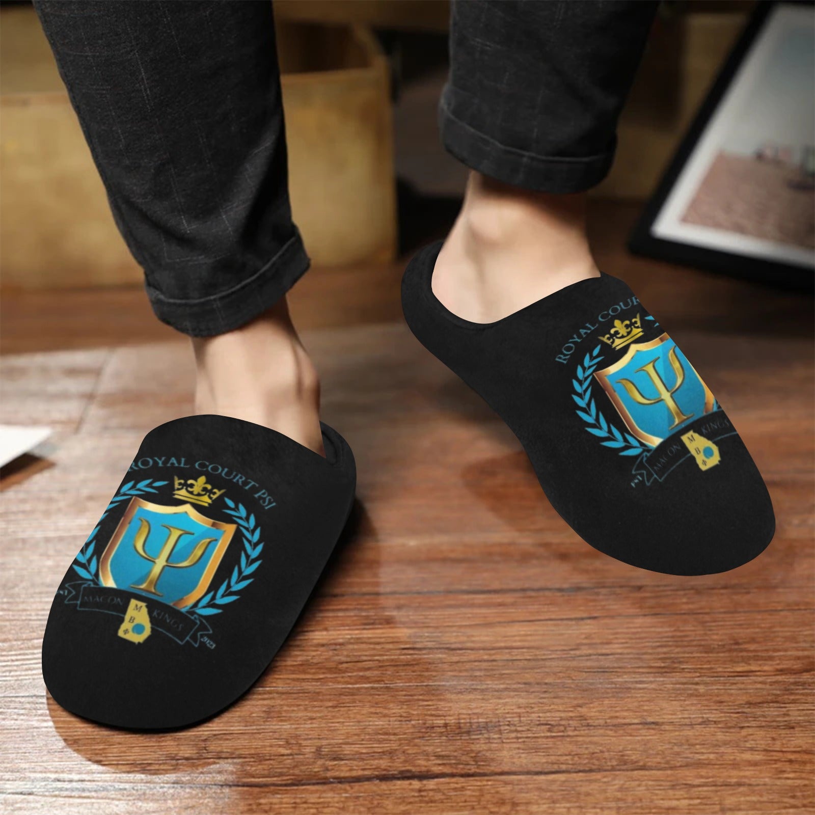 Royal court PSI Men's Non-Slip Cotton Slippers (Model 0602)